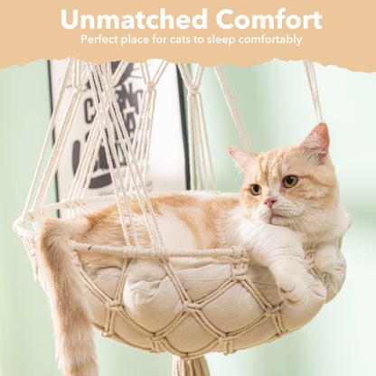 Boho Macrame Cat Hammock