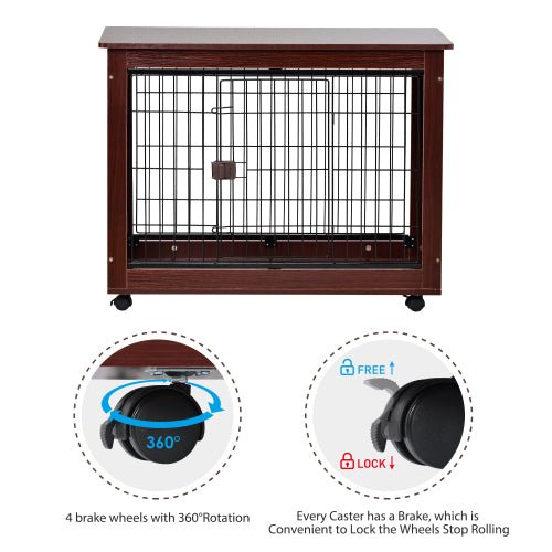 39” length furniture style pet dog crate cage end table